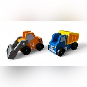 Melissa & Doug Classic Wooden Construction Vehicles